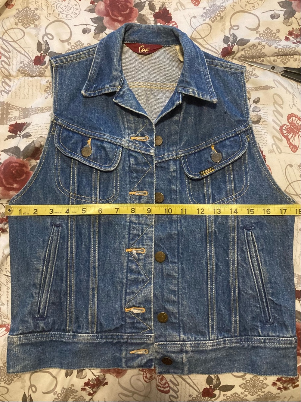 Lee Blue Denim Vest with Button Front
